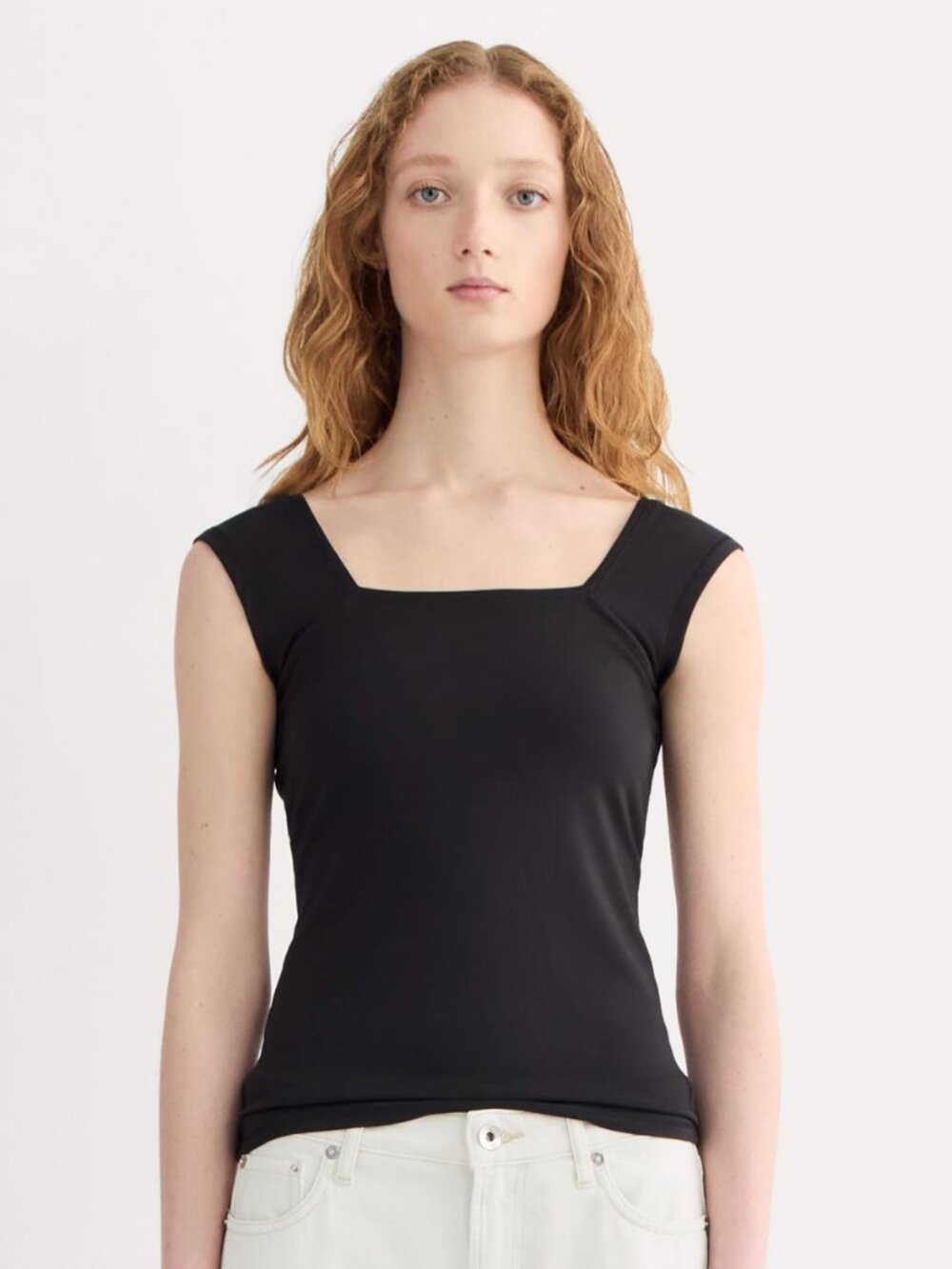 Everlane The Form Square-Neck Tank   Size: M Color: Black